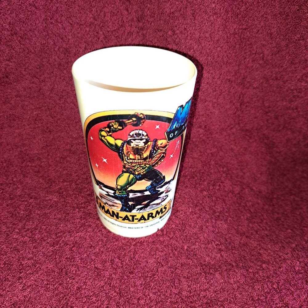Vtg 1983 Mattel Masters of the Universe Man-at-Arms&Beast Man Plastic Deka Cup - Picture 9 of 12
